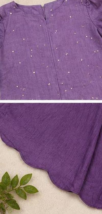 Purple kurta palazzo set side-tie detail