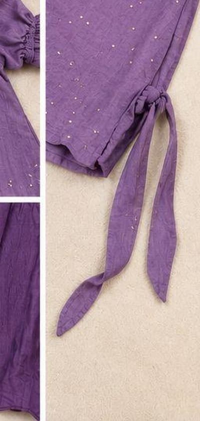 Purple kurta palazzo set sequin detail